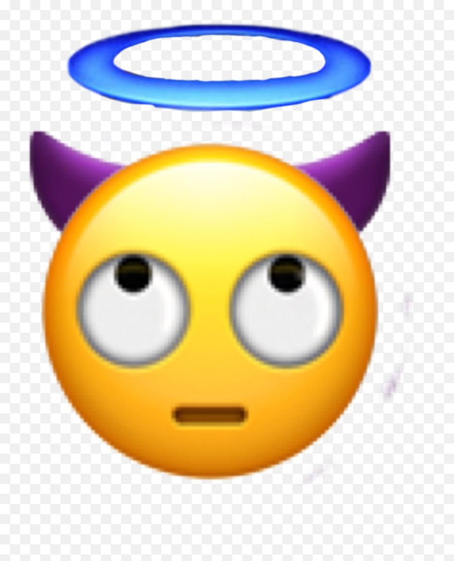 Angel Devil Angeldevil Thasupreme Sticker By - Happy Emoji,Annoyed Emoticon