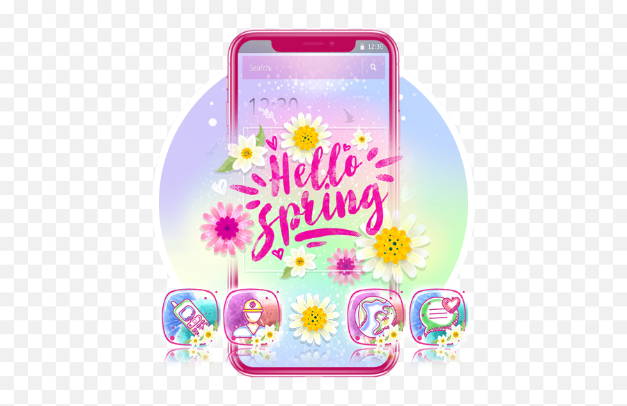 Pink Aesthetic Hello Spring Words Theme Qu0026a Tips Tricks - Smartphone Emoji,Opossum Emoji