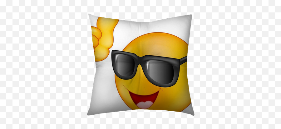 Smiling Emoticon Wearing Sunglasses Giving Thumb Up Tufted Floor Pillow - Emoticon Com Oculos De Sol Emoji,Sunglasses Emoticon