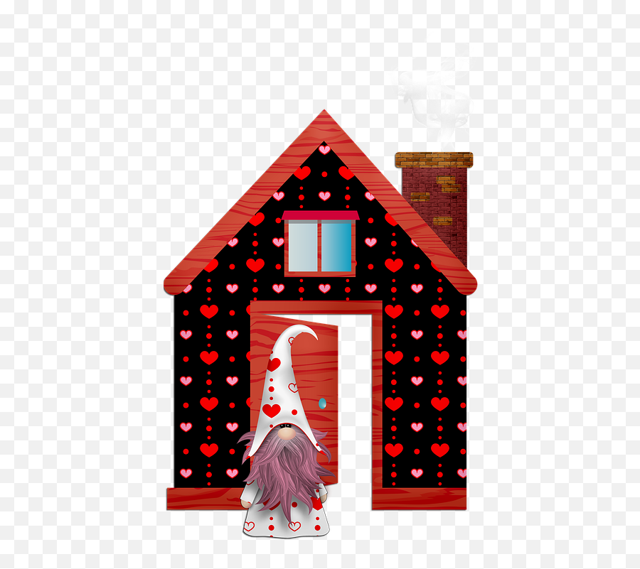 Valentine Gnome Scandivian - Christmas Decoration Emoji,House And Balloons Emoji