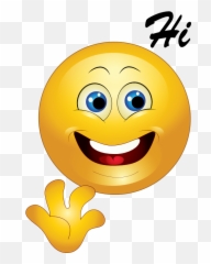 Yellow Hi Happy Smiley Emoticon Clipart - Hi Clipart Emoji,Smiling Emoticon