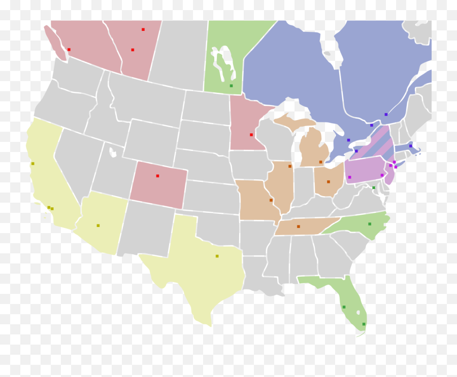 Map Of Usa And Canada Nhl Zoom - Eastern And Western Conference Mls Map Emoji,Buffalo Emoji