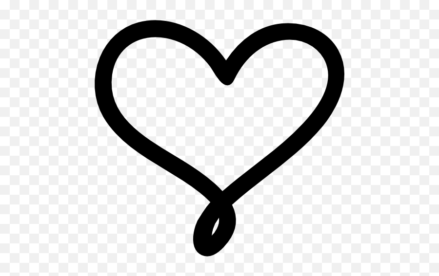 Love Hand Drawn Heart Symbol Outline Icons - Transparent Black Heart Outline Emoji,Heart Emoticon Text