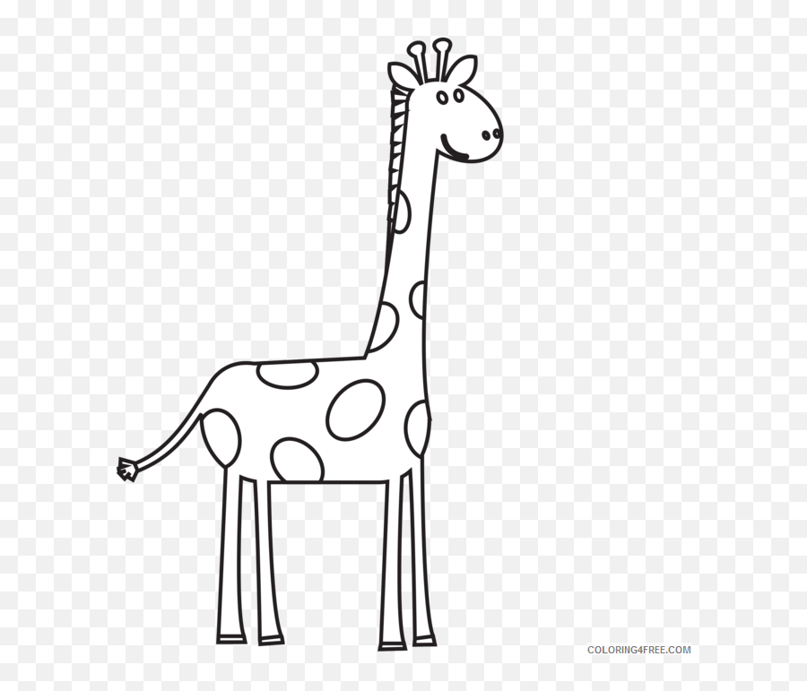 Black And White Giraffe Coloring Pages - Cartoon Giraffe Black And White Clipart Emoji,Giraffe Emoji