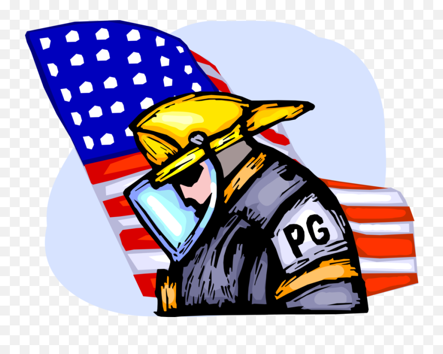 Vector Illustration Of Firefighter Fireman Pays Tribute - Language Emoji,Firefighter Emoji