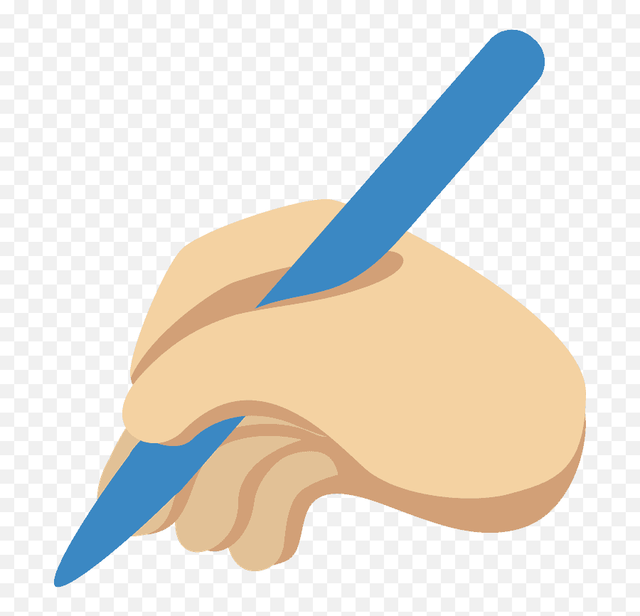 Writing Hand Emoji Clipart - La Main Qui Ecrit,Emoji With Hands Out