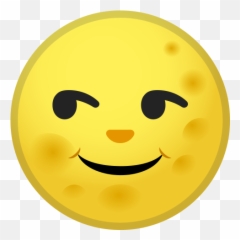 Full Moon Face Emoji - Smiley,Moon Emoji