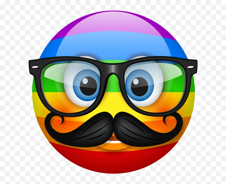 Rainbow Emoji - Hipster Emoji,Rainbow Emoji