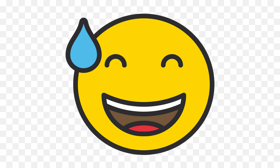 Grinning Face With Sweat Emoji Icon Of - Illustration,Smile Sweat Emoji