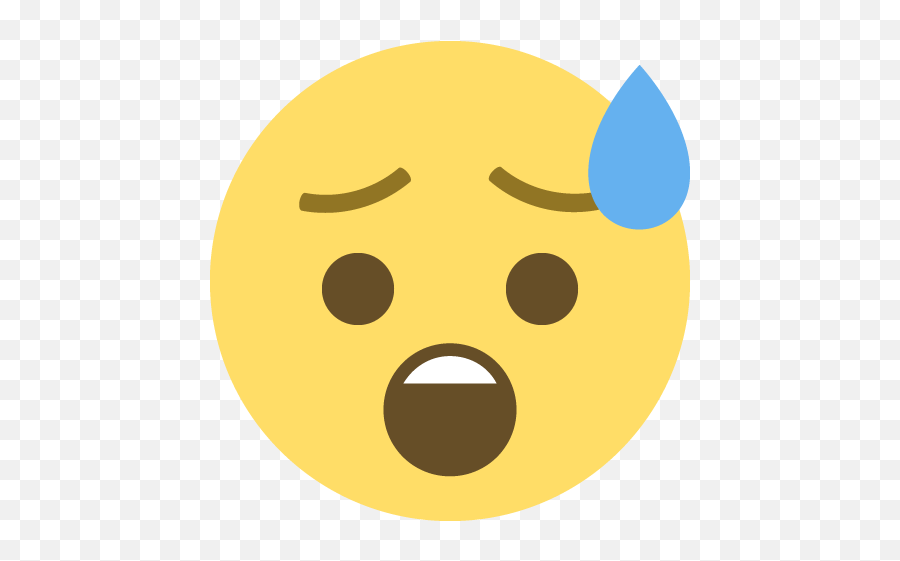 Face With Open Mouth And Cold Sweat Emoji Emoticon Vector - Sweat Emoji Icon,Sweat Emoji