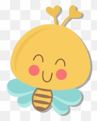 Cute Bee Emoji Yellow Ftestickers - Png