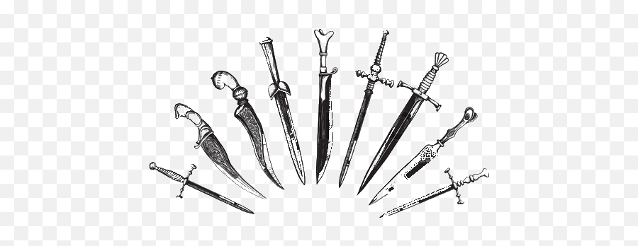Swords Daggers Freetoedit - Black And White Dagger Emoji,Swords Emoji