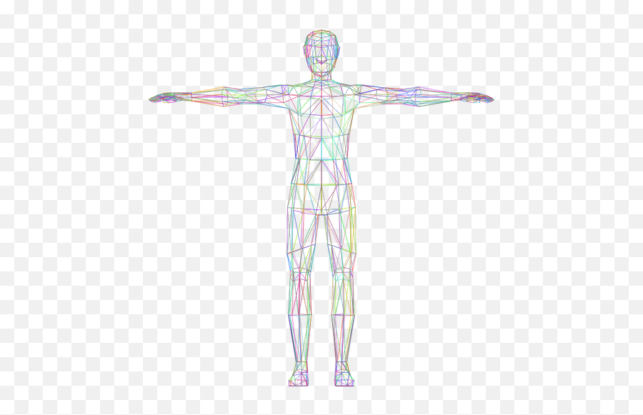 Colorful Wireframe Man Image - Transparent Background Body Png Transparent Emoji,Male Dancer Emoji