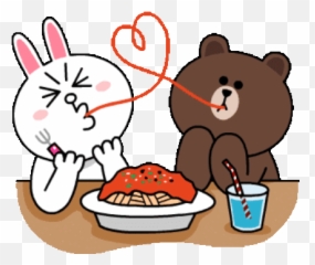 Brown and conyu0027s romantic date love animated stickers - Romantic And Cony Gif Emoji
