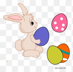 Free Easter Clip Art Easter Bunny - Cartoon Emoji,Emoji Rabbit And Egg