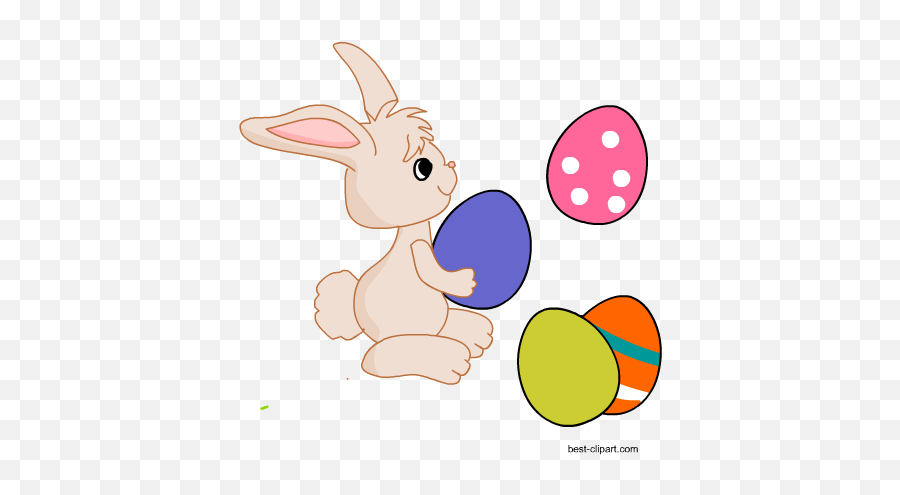 Free Easter Clip Art Easter Bunny - Cartoon Emoji,Emoji Rabbit And Egg