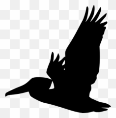 Flying Pelican Silhouette Emoji
