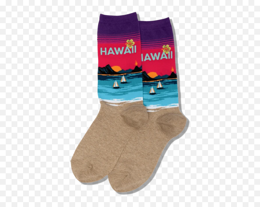 Womens Hawaii Crew Socks - Sock Emoji,Emoji For Hawaii