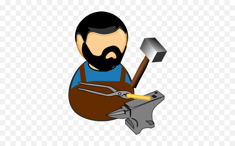 Cartoon Blacksmith - Black Smith Clipart Emoji,Thor Hammer Emoji